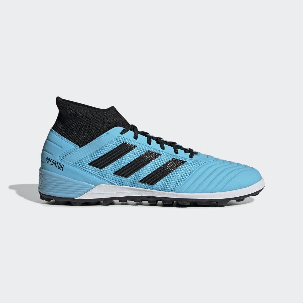 Adidasi Fotbal Adidas Predator TAN 19.3 Turf Barbati Romania - Albastri Deschis/Negrii/Galbeni F3562